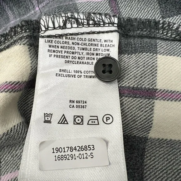 Columbia Gray, Cream & Purple Plaid Button-Up Size S Like new - Picture 8 of 9